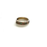 9ct gold ladies emerald and diamond ring, approximate weight 2.9g, ring size O