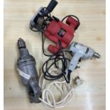 Selection of tools to include Power Devil router 700w, a wolf 3/8 drill and a black and decker drill