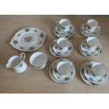 True Love Royal Stafford china tea set with 6 cups and saucers, plates, cake plate, milk jug and