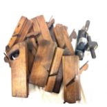 Selection of wooden moulding planes (12), Dronfield no 2 plane, marking gauge