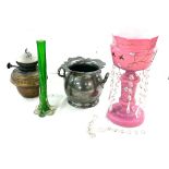 Selection of collectable items includes lustre, glass ware etc