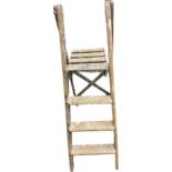 Pair of vintage wooden step ladders