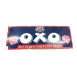 Vintage enamel Oxo sign, approximate measurements: Height 11 inches, Length 29.5 inches