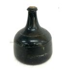 Georgian 18th century mallet wine bottle with blue tinge circa 1720 height 17cm