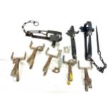 Selection of vintage metal clamps and traps