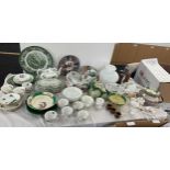 Large selection of miscellaneous items includes Royal Worcester Palissy game plates, teapots,