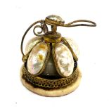 Antique 19th century Victorian Palais Royale french brass and mother of pearl hotel bell height