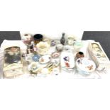 Selection of miscellaneous items includes salt and pepper pots, plates, jardiniere etc