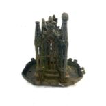 Very rare antique cast iron boot scraper of a cathedral