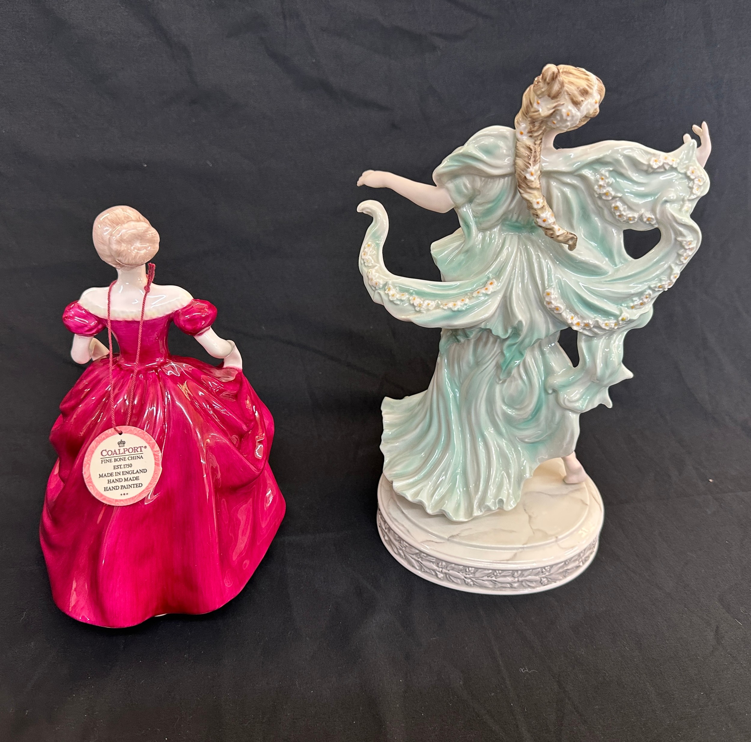 Two boxed porcelain figures one Coalport 'Ladies of Fashion Flair' and Wedgwood ' Spirit of Dance