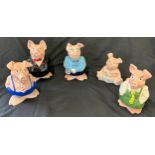 Set of five Natwest Piggy banks includes Annabel, Maxwell, Lady Hilary etc