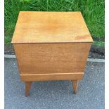 Vintage wooden sewing box with contents