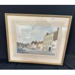 Framed painting by Stanley Orchart, Kingsolton High Street, frame measures approximately