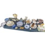 Large selection of miscellaneous items includes pottery, glassware, wooden items, cheese dishes etc