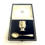 Cased silver egg cup and spoon in original garrard and co box london 1953