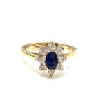 Ladies 9ct gold stone set dress ring, hallmarks are worn, ring size R total weight 3.7grams