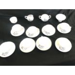 Chinese tea service, early 20th century 8 cups and saucers, milk jug sugar pot and 2 bowls