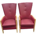 Two padded fire side chairs