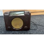 Bakelite bush radio, working order, missing knob