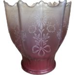 Victorian cranberry shade, good overall condition, approximate measurements: Height: 6 inches,