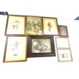 Selection of 8 framed pictures