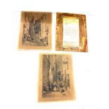 Pair of original antique George Cattermole lithographs, Edinburgh scenes, both signed by