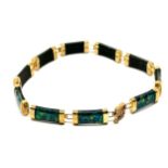 10ct gold opal triplet panel bracelet (8.4g)