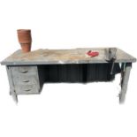Metal 3 drawer workbench with vice, approximate measurements: