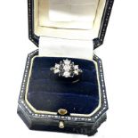 9ct gold sapphire and diamond cluster dress ring (1.7g)