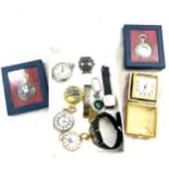 Selection of mens wristwatches, pocket watches etc
