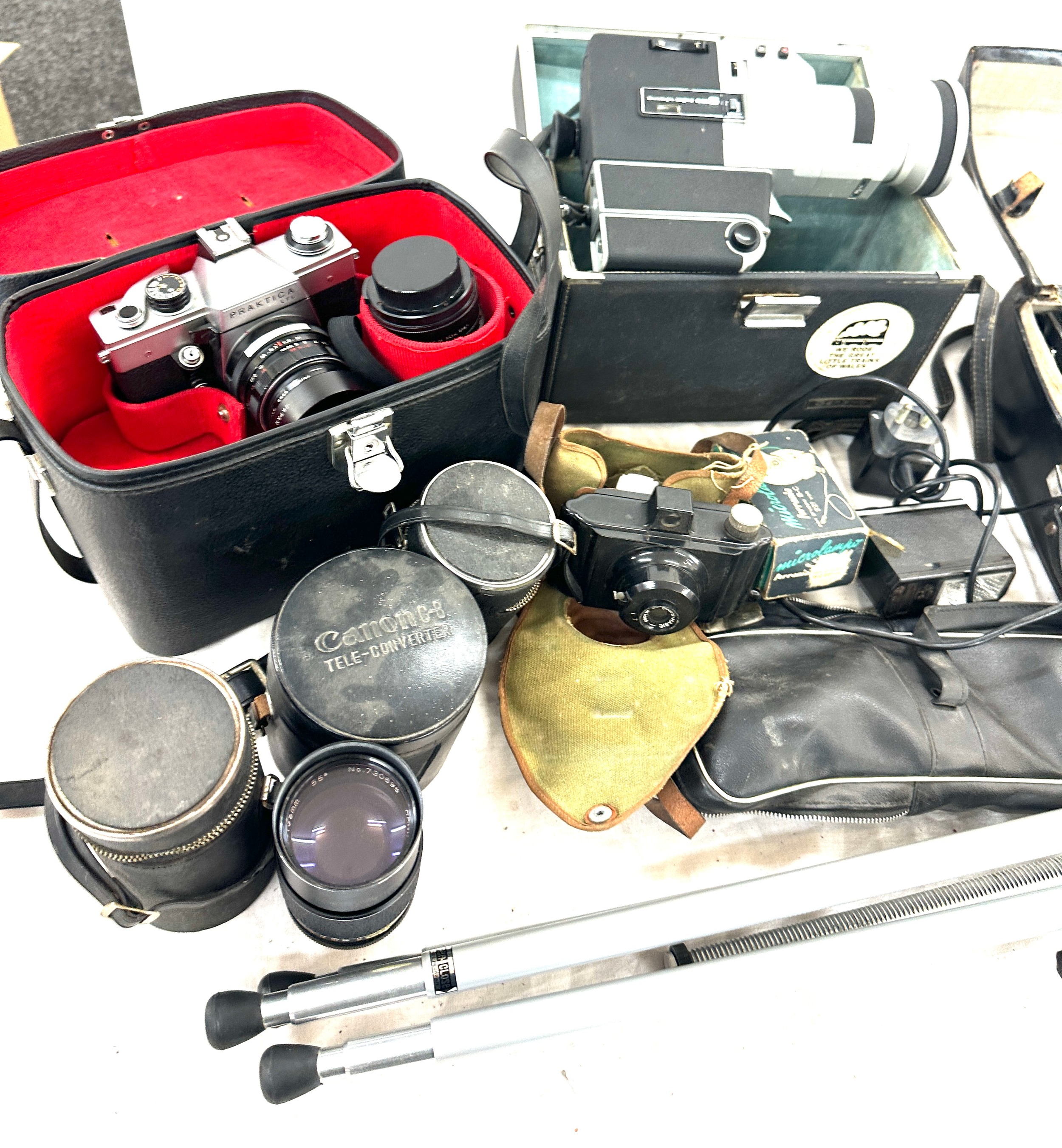 Large selection of vintage camera equipment to include lenses, PRA-KTICA camera etc - Bild 6 aus 7