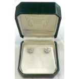 14ct white gold and diamond earrings, approximate weight 2g, diameter 0.8cm