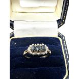 9ct gold diamond and sapphire ring (2.2g)