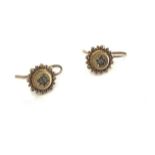 Antique Victorian 9ct gold and diamond earrings