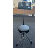Proel music stand and a pdp music stool