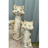 2 stone animal garden ornaments