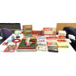 Large selection of vintage toys and games to include swimming aids, sketch o matic, scrabble for