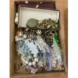 Tray of vintage costume jewellery