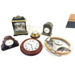 Selection of battery operated clocks to include wall hanging, mantel clocks etc, all untested