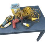 Selection of electric tools includes grinder, transformer etc