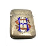 Antique silver & enamel crest vesta case