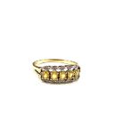 Ladies 9ct gold diamond and citrine dress ring, total weight approximately 3.0 grams, ring size W