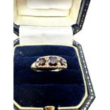 9ct gold garnet trilogy ring 'with love' (2.2g)