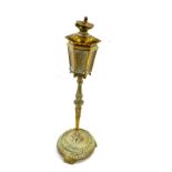Vintage brass Incense lamppost design burner, approximate height 10 inches, lid in need of repair.