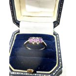 9ct gold amethyst trilogy ring 2.1g