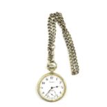 Vintage cortebert pocket watch and a silver albert chain