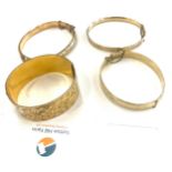 4 Vintage rolled gold bangles