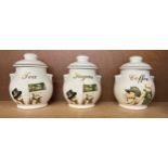 Set of Harrods storage jars