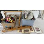 Selection of tapestry items to include thread, patterns and frames