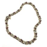 9ct gold ruby & diamond bracelet 6.7g